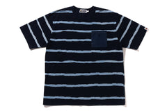 INDIGO DISCHARGE PRINT RELAXED FIT TEE MENS