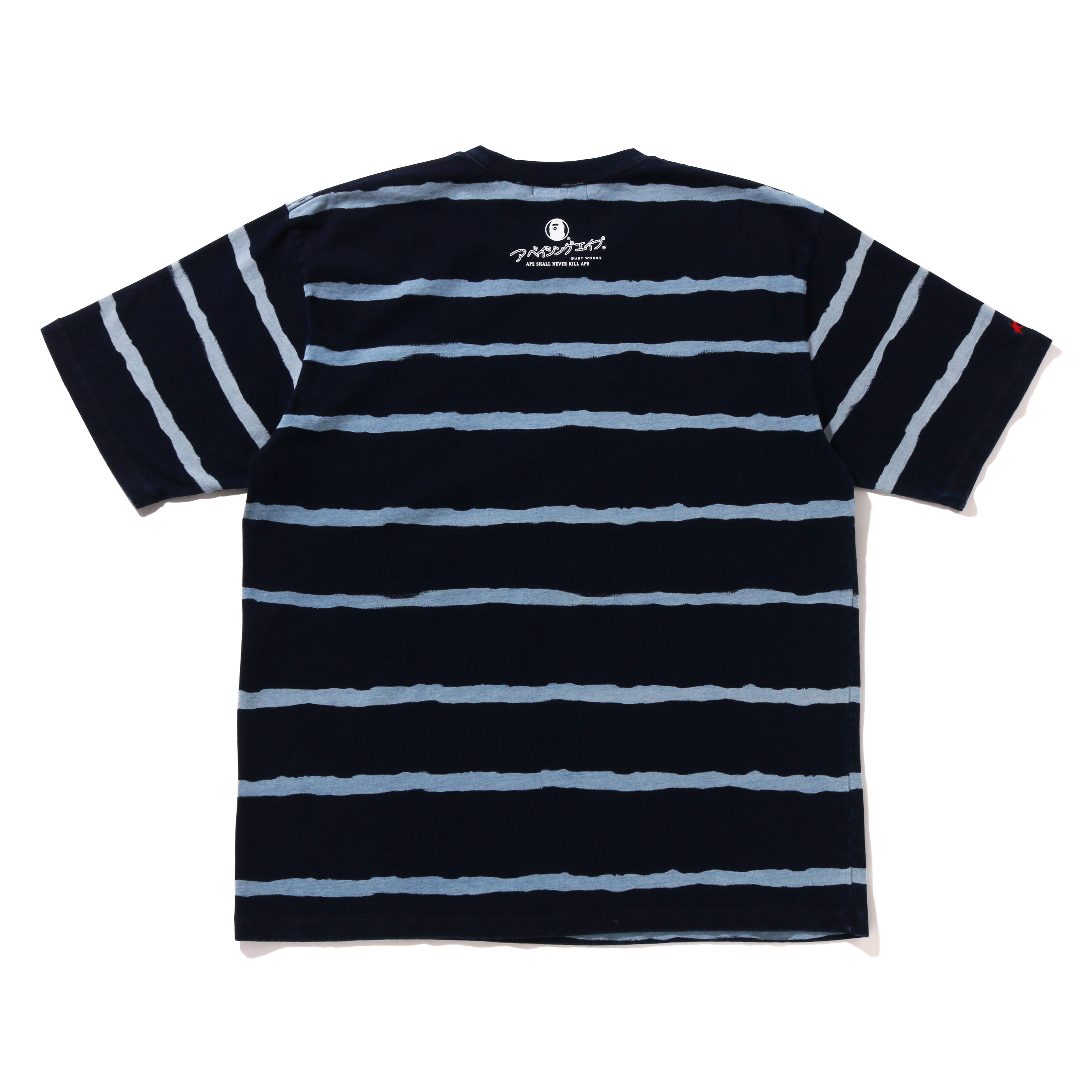 INDIGO DISCHARGE PRINT RELAXED FIT TEE MENS