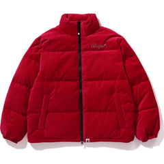 CRYSTAL STONE BAPE LOGO VELOUR DOWN JACKET LADIES