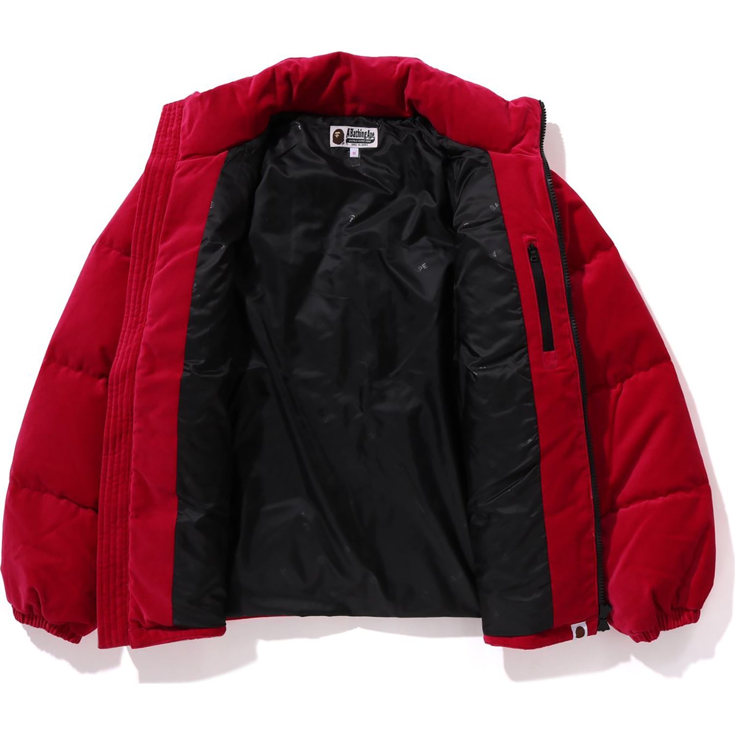 CRYSTAL STONE BAPE LOGO VELOUR DOWN JACKET LADIES
