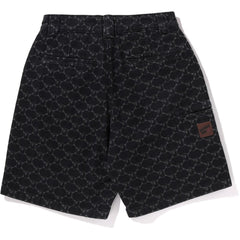 COLLEGE MONOGRAM RELAXED FIT 13OZ DENIM SHORTS MENS
