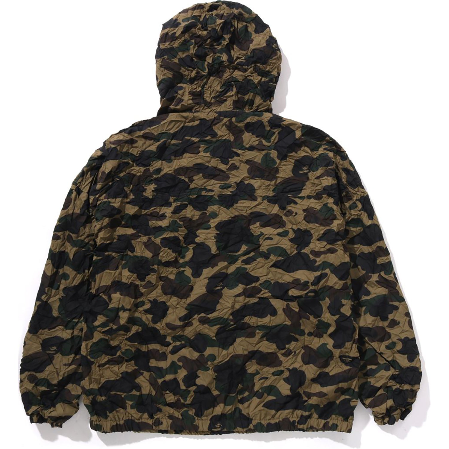 CRINKLE EFFECT 1ST CAMO HALF ZIP HOODIE JACKET MENS