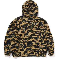 CRINKLE EFFECT 1ST CAMO HALF ZIP HOODIE JACKET MENS