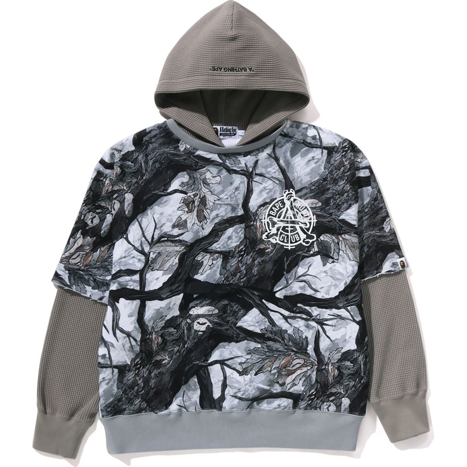 TREE EDGE CAMO LAYERED PULLOVER HOODIE MENS