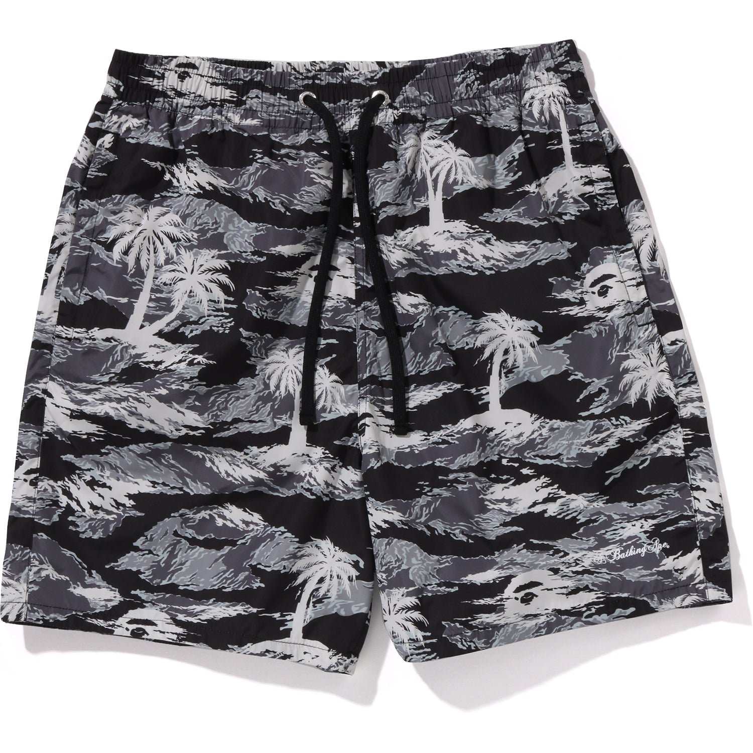 PALM TREE CAMO RELAXED FIT BEACH SHORTS MENS