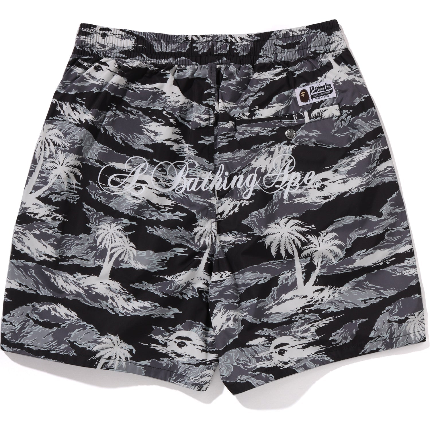 PALM TREE CAMO RELAXED FIT BEACH SHORTS MENS