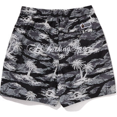 PALM TREE CAMO RELAXED FIT BEACH SHORTS MENS