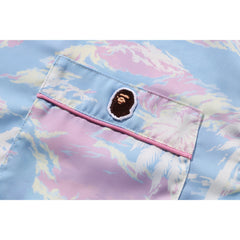 PALM TREE CAMO OPEN COLLAR SHIRT LADIES