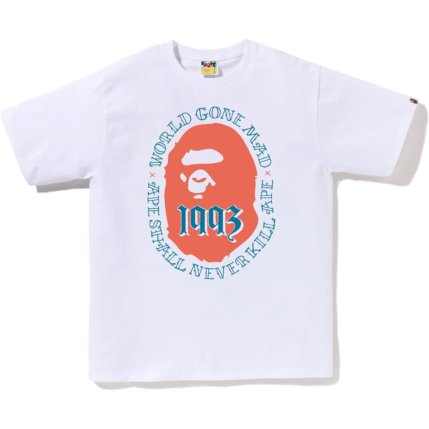 BAPE MENS COTTON APE HEAD 1993 T-SHIRT