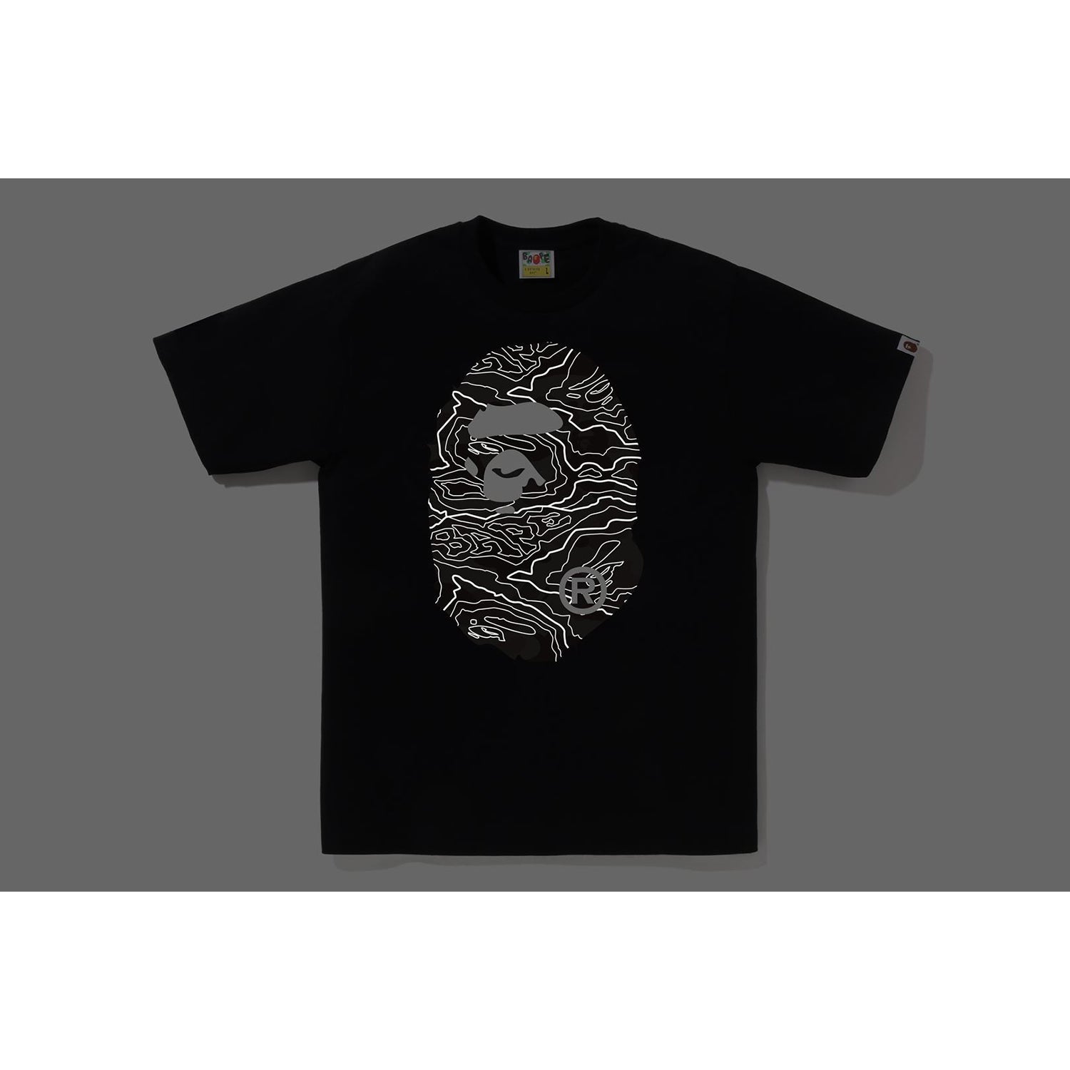 LAYERED LINE CAMO BIG APE HEAD TEE MENS