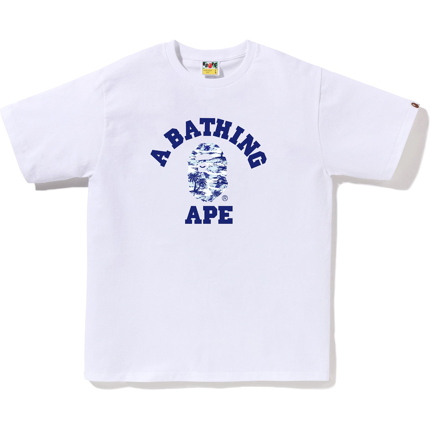 BAPE MENS PALM TREE CAMO COLLEGE TEE