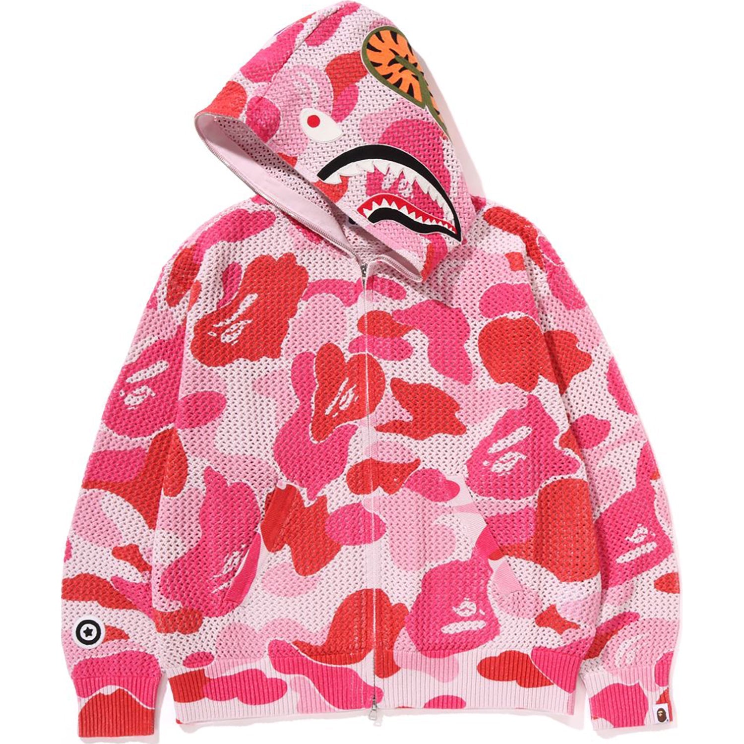 ABC CAMO CROCHET RELAXED FIT SHARK FULL ZIP HOODIE MENS