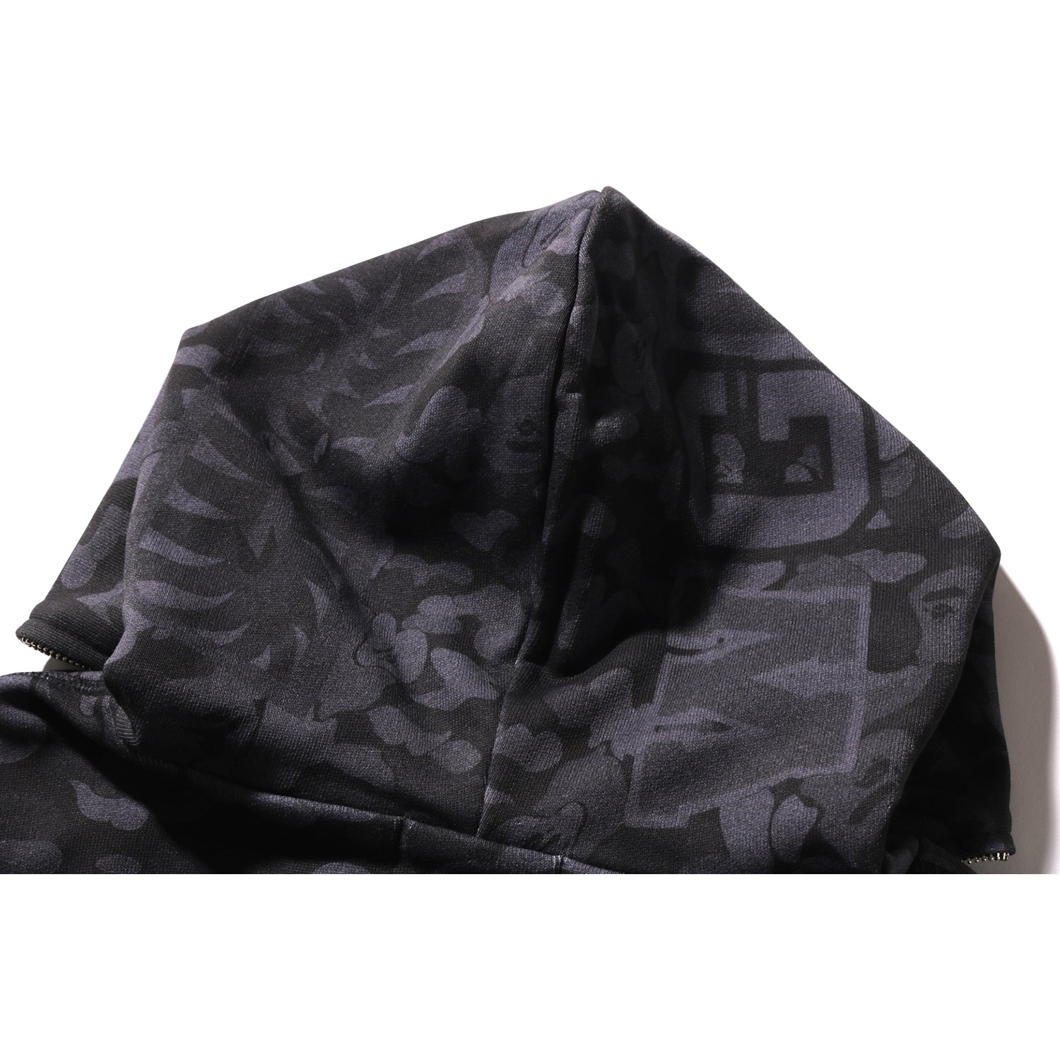 CAMO FAKE PRINT RELAXED FIT SHARK FULL ZIP HOODIE MENS