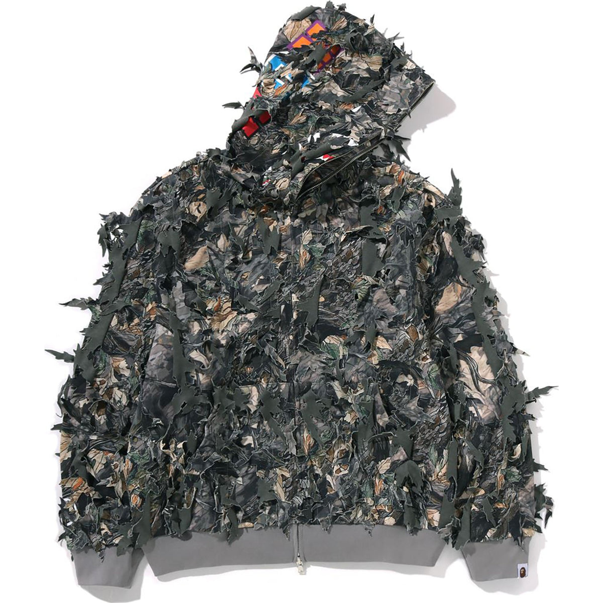 TREE EDGE CAMO LASER CUT CROPPED SHARK FULL ZIP HOODIE LADIES