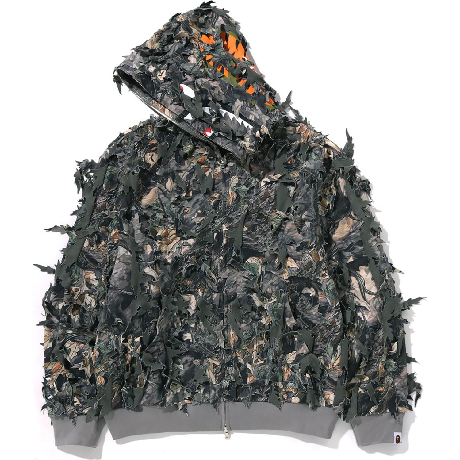 TREE EDGE CAMO LASER CUT CROPPED SHARK FULL ZIP HOODIE LADIES