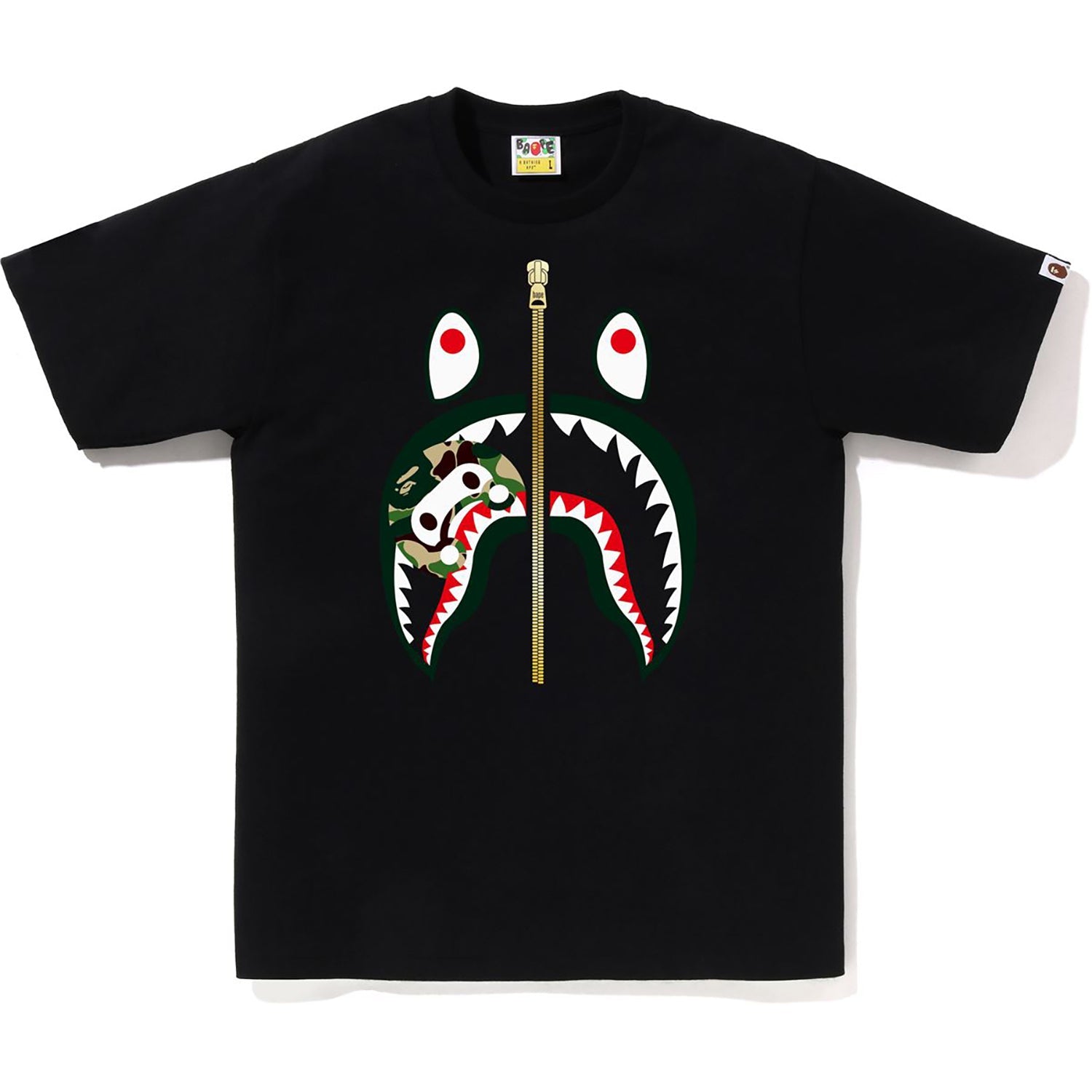 BAPE MENS ABC CAMO MILO SHARK T-SHIRT