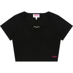 APEE HERT SHAPE METAL RING CROP TOP LADIES