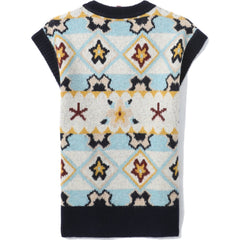 BAPY INTARSIA KNIT VEST LADIES